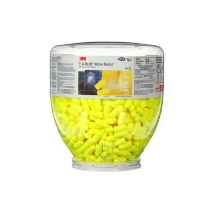 3M™ E-A-Rsoft™ Yellow Neons™ Earplugs, Refill Bottle, 500 Pairs/Bottle, PD-01-002