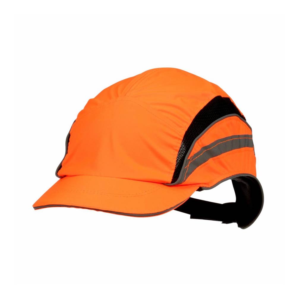 3M First Base 3 Bump Cap 2021874, Classic, High Visibility, Orange Reduced Peak, 55mm