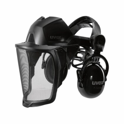 Uvex Pheos Faceguard mesh and earmuffs K1P