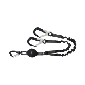 GRAVITY-S - Forked expandable lanyard with energy absorber and 3 aluminium karabiners, lg 1.50 m